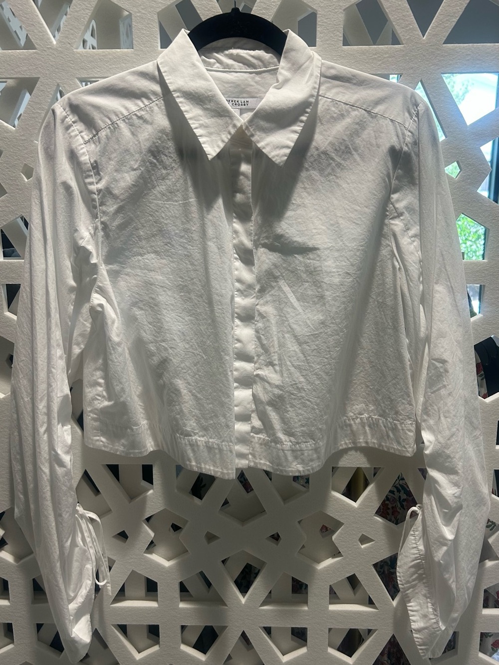 10 Crosby Derek Lam White Cropped Button-Front Blouse